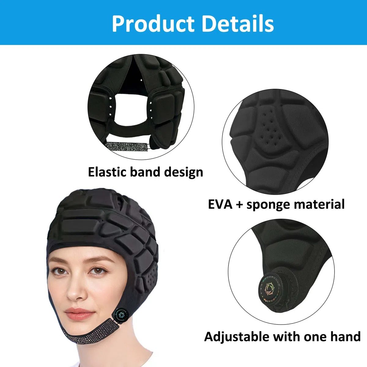 Casque de Gardien de But ProtèGe-TêTes De Protection pour Le rugbys Casque de Protection Rembourré en Mousse Unisexe Conception Ajustable pour Le Rugby,Football,Hockey,skile,Skateboard