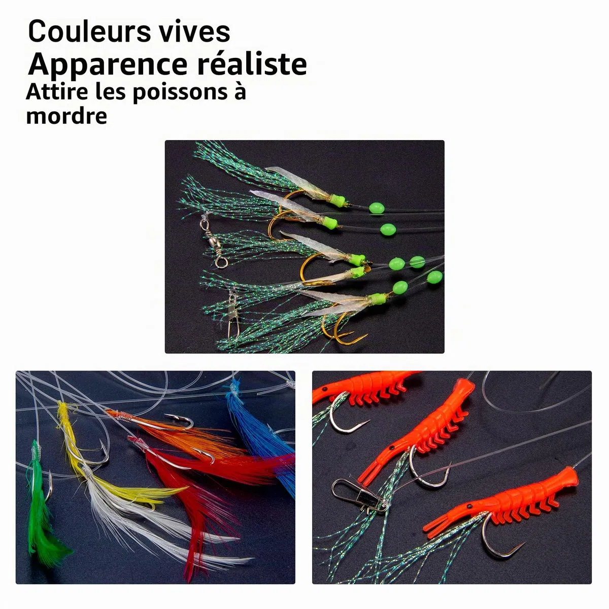 Yoshikawa Mitraillette Maquereau pour Pêche en Mer Plumes de Maquereau avec Plumes de Perles Lumineuses, Leurre Pêche Mer pour été 15 Sachets