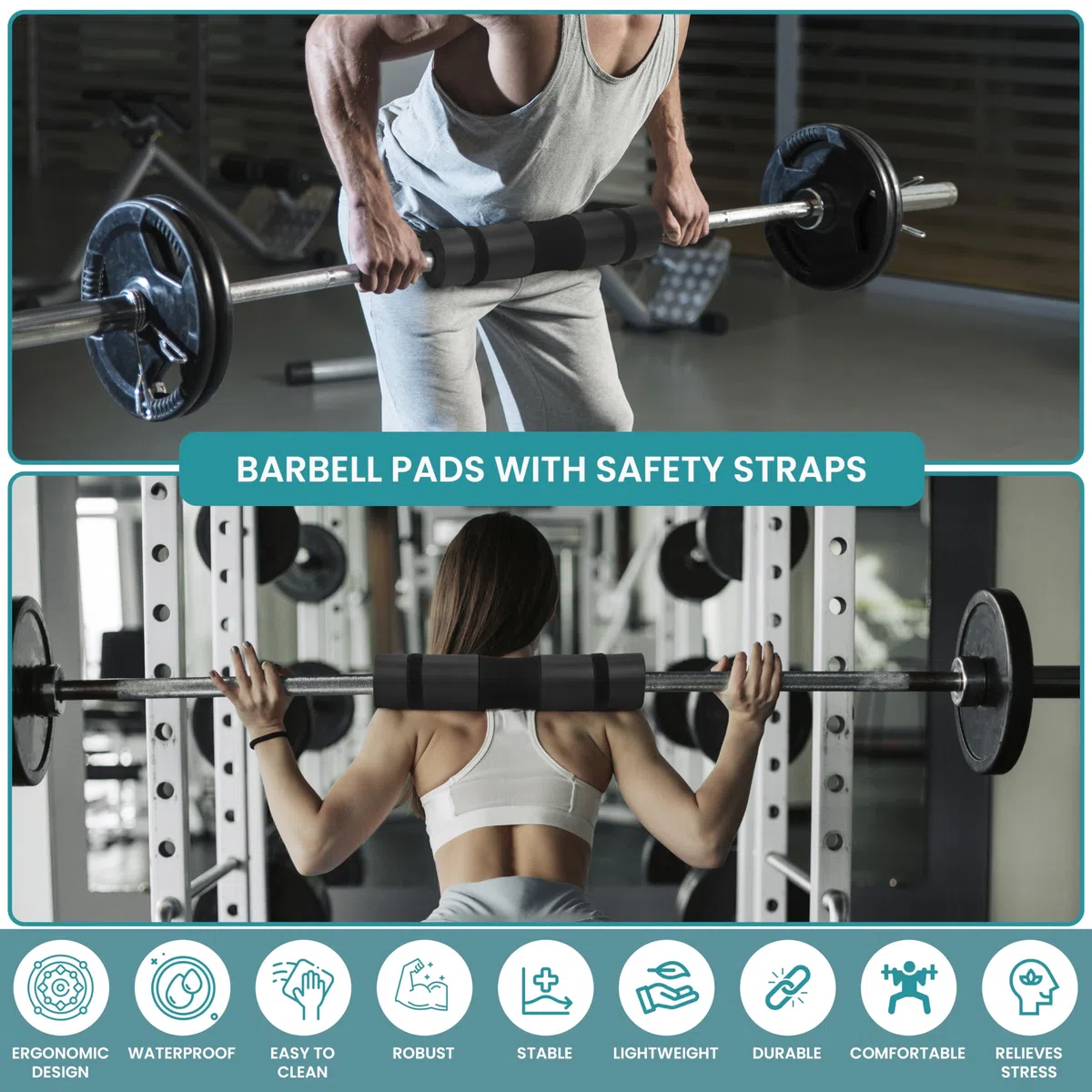 Belle Vous Mousse pour Barre de Musculation - Mousse pour le Cou et les Épaules - Mousse de Protection d’Haltere pour Haltérophilie et Gym - Compatible avec Barre Olympique