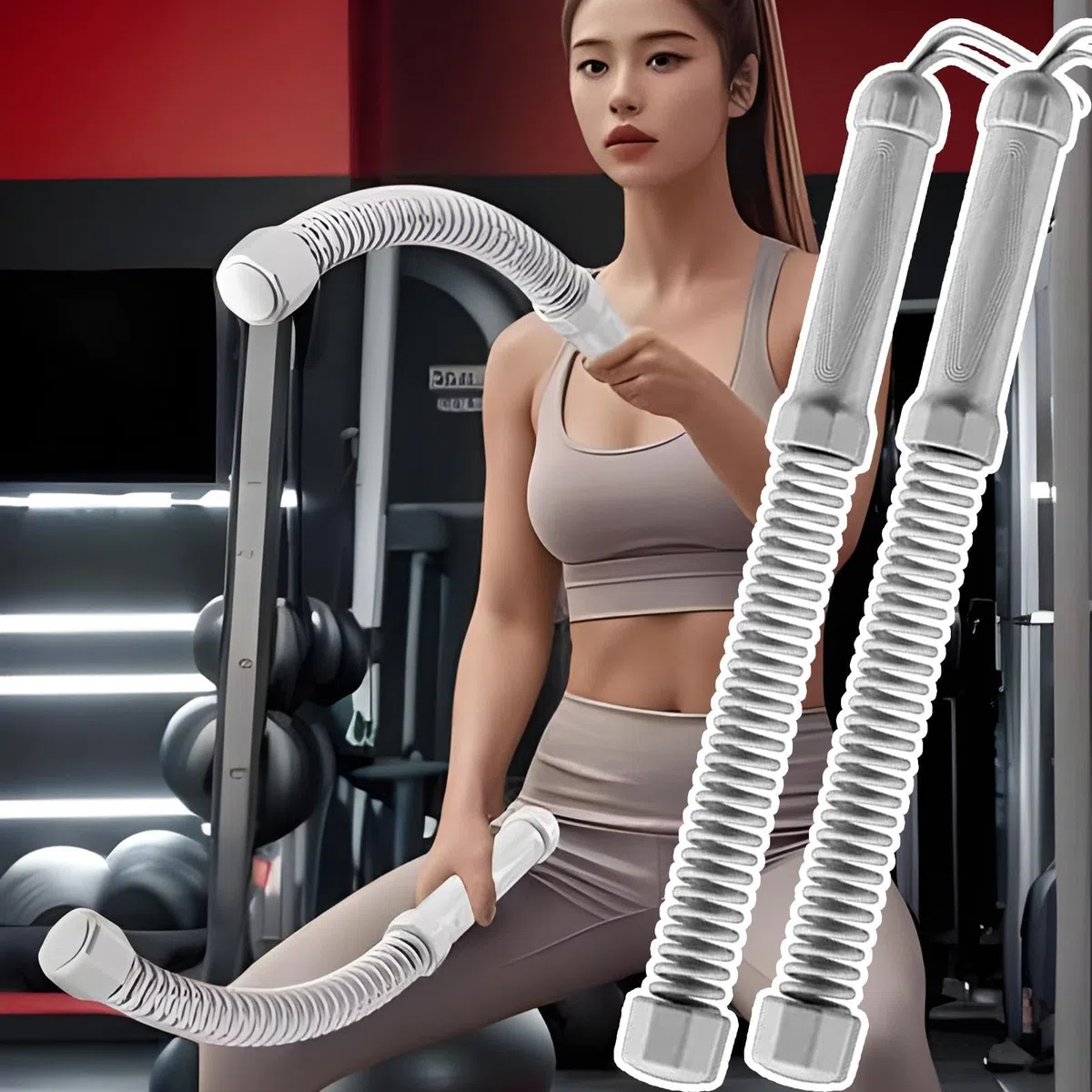 Corde De Fitness, 2 Pièces Courte Corde Ondulatoire, Sangle Compacte Antidérapante Absorbant Les Chocs sans Enchevêtrement pour Perte De Poids Sportifs Voyage