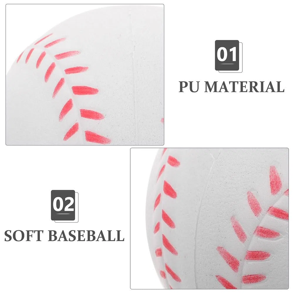 HANABASS 4 Pièces Balles De Baseball en Mousse PU Légères pour Enfants Entraînement Sécurisé Softball Intérieur Extérieur Pratique
