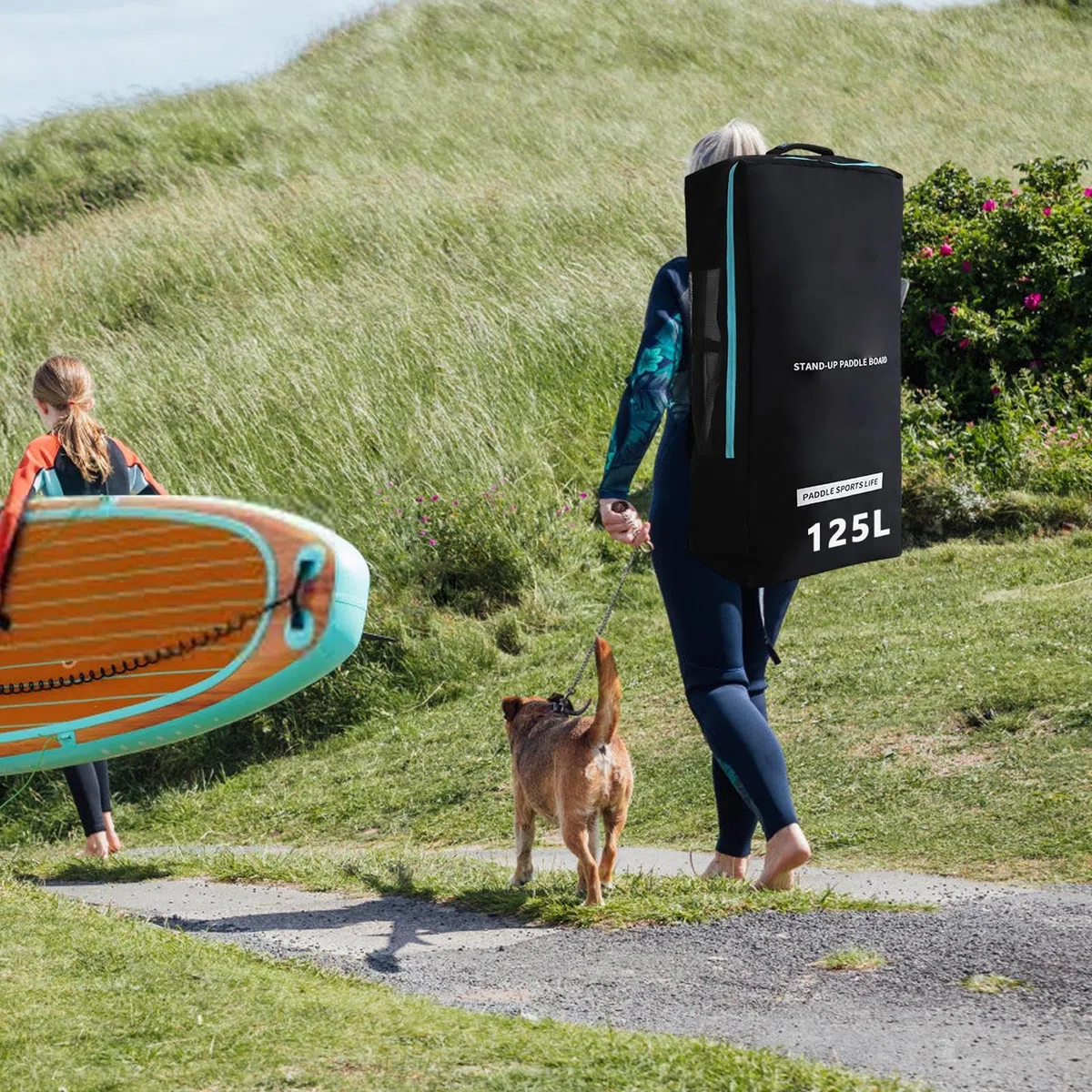 Générique Sac À Dos Paddle Board - Sac À Dos De Planche Gonflable 125L, Pack De Rangement De Voyage Rembourré en Mousse, Boîtier De Transport Léger pour Stand Up Paddle Gonflable