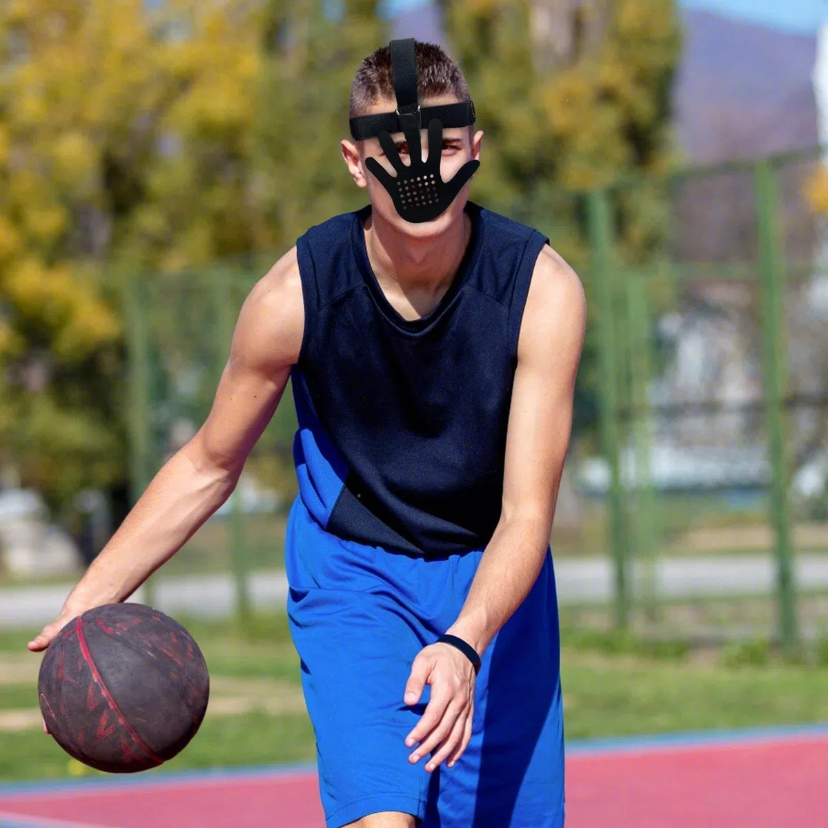 Basketball Masque - Basketball | Basketball Training | Eye-Blocking Shooter Training Masque, Basketball Equipment, Face Shield Face Guard, Basketball Accessory, Sports Equipment