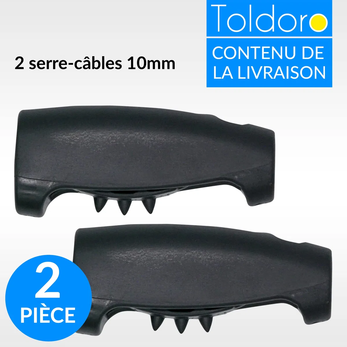 Toldoro Taquet coinceur Super Sharky 2 pièces de 10mm, Accessoires de Fixation de Corde pour voiliers et voiles d'ombrage