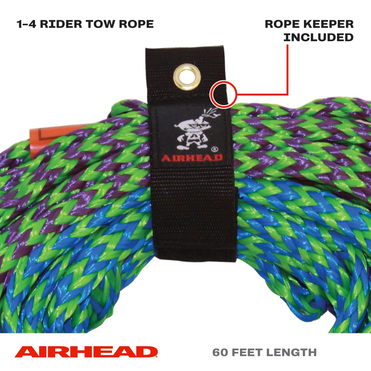 Airhead 2-Section Tow Ropes | 1-4 Rider Ropes for Towable Tubes