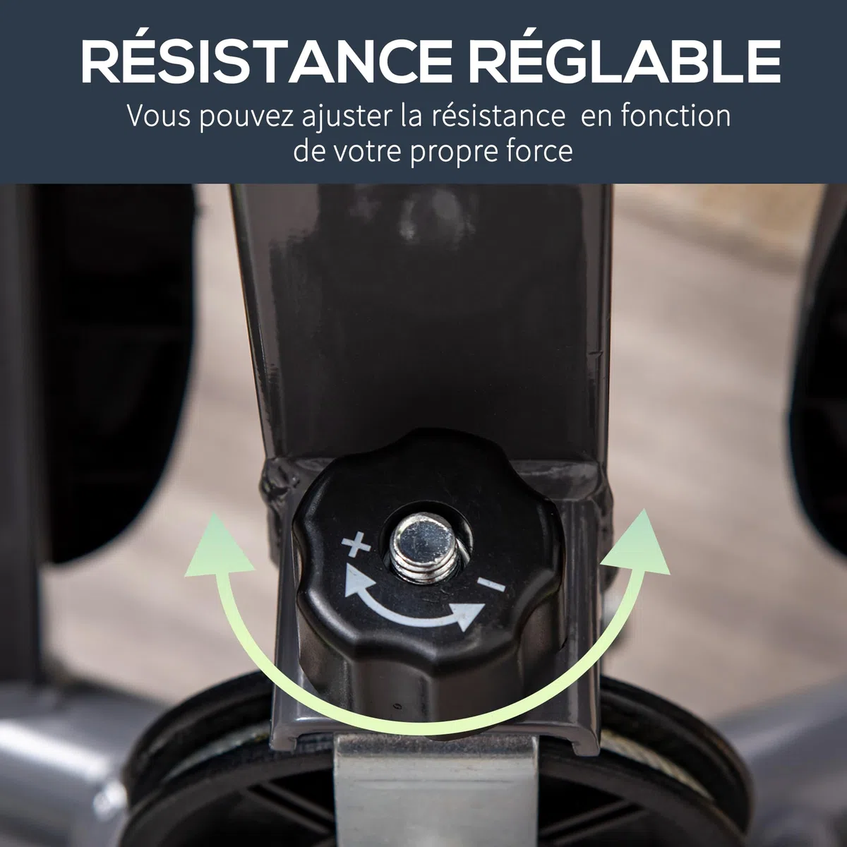 HOMCOM Stepper avec Guidon Stepper Fitness Appartement écran LCD résistance réglable Exercise Hanches Jambes lombes pour Maison Acier
