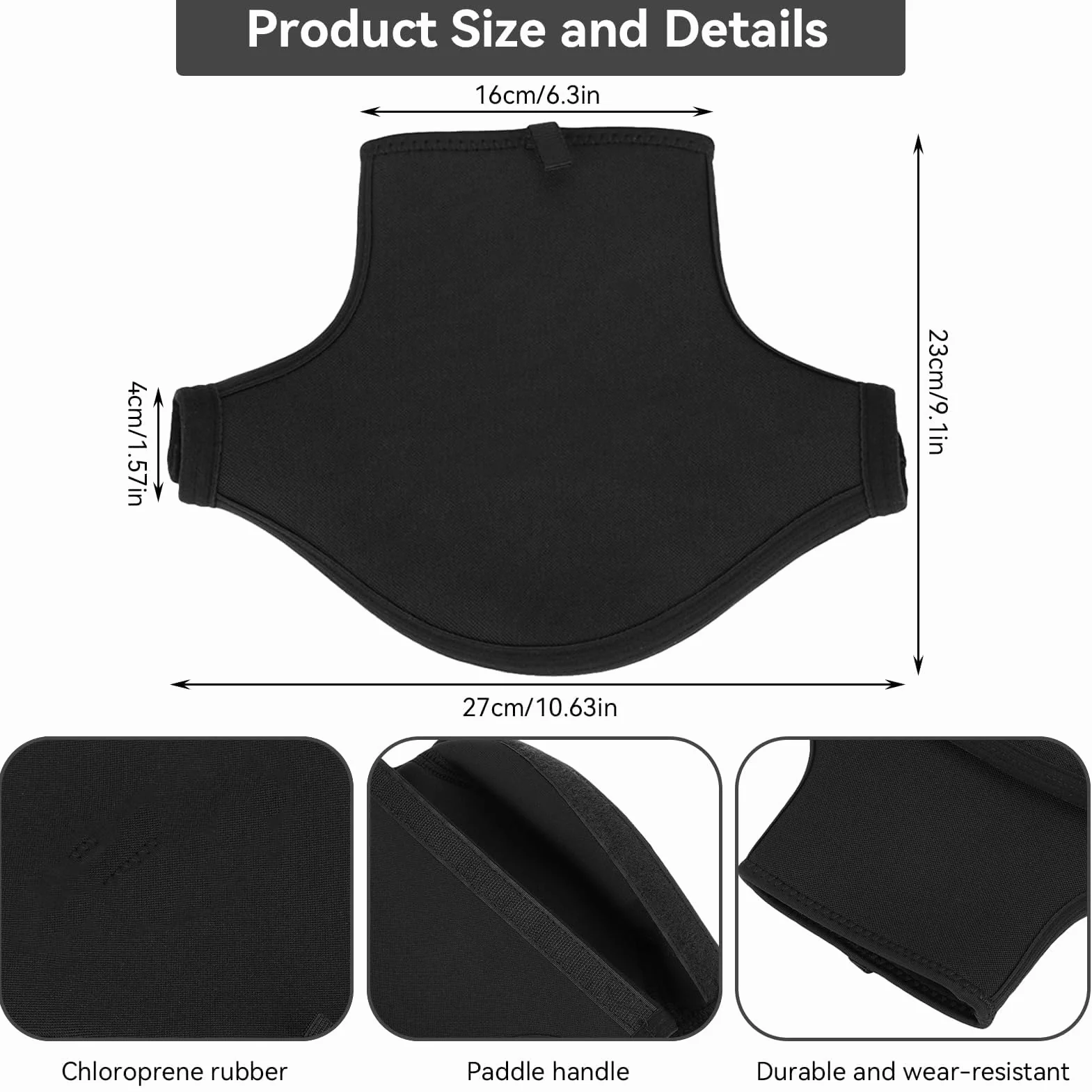 HERCHR 1 Paire Gants de Pagaie de Kayak, Mitaines Antidérapantes pour Pagaies de Kayak Gants de Canoë Imperméables Néoprène Gants de Poignées de Pagaie de Kayak pour Le Rafting en Canoë (Noir)