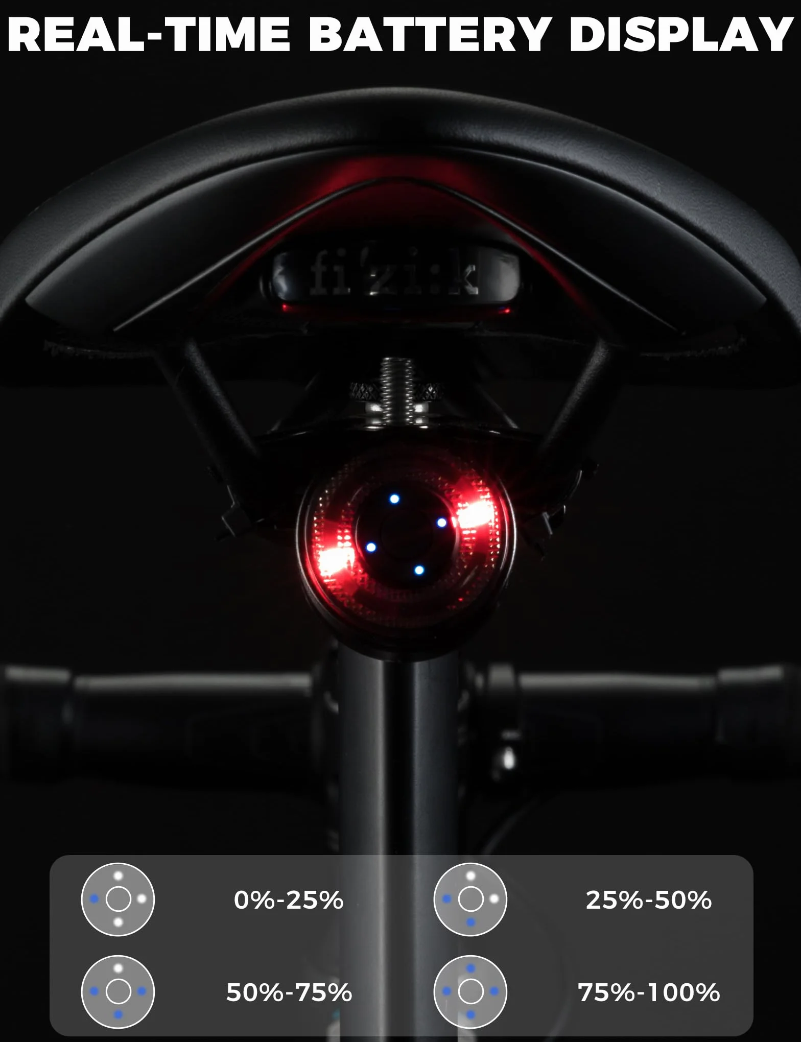 ROCKBROS Feu Arrière Vélo RGB LED 5 Modes, Lumière Arrière USB-C Rechargeable 300mAh IPX5 Étanche, Éclairage 7 Couleurs avec Double Fixation Selle/Tige pour VTT et Route