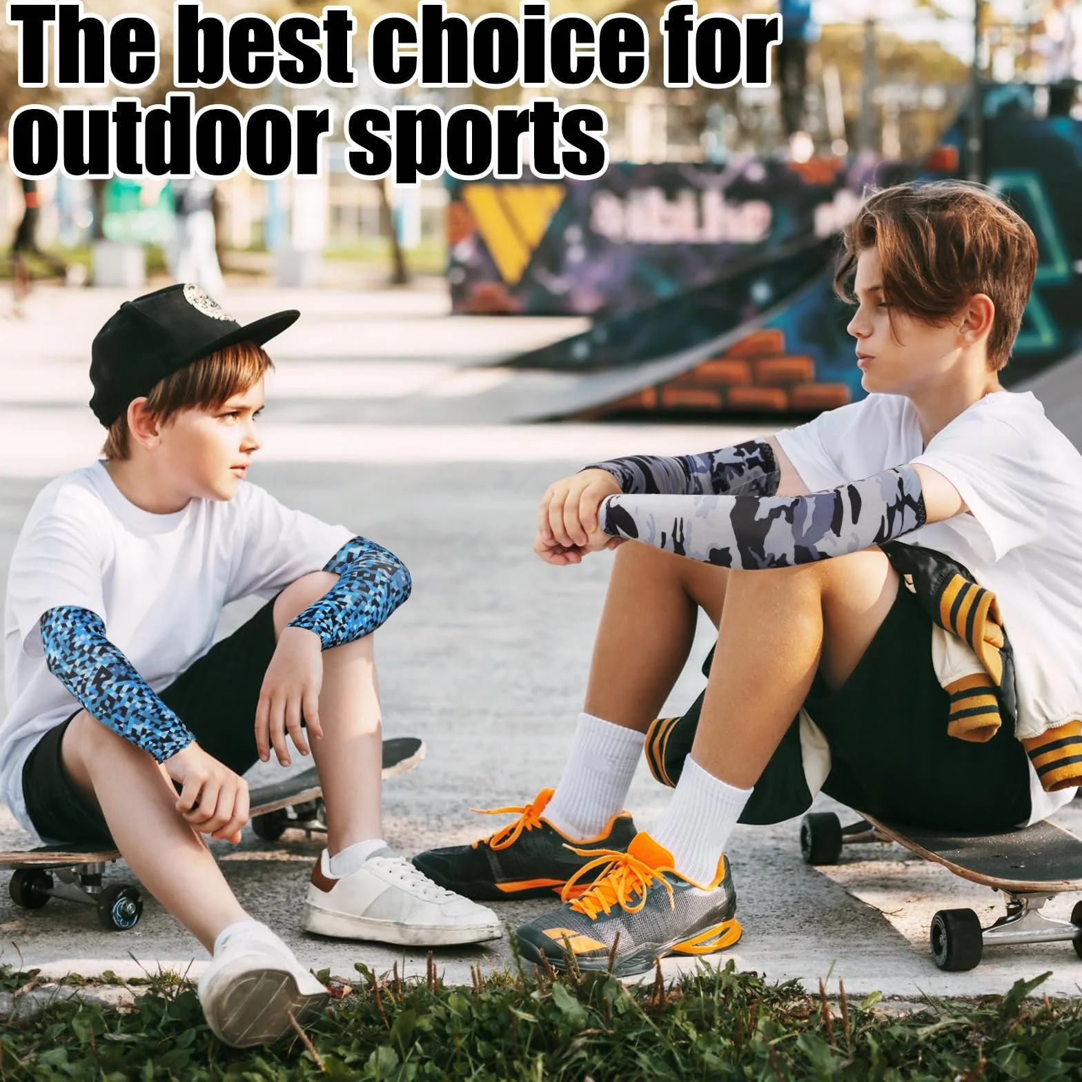 Xuhal Lot de 10 paires de manchons de compression pour enfant, football, baseball, sport, protection UV