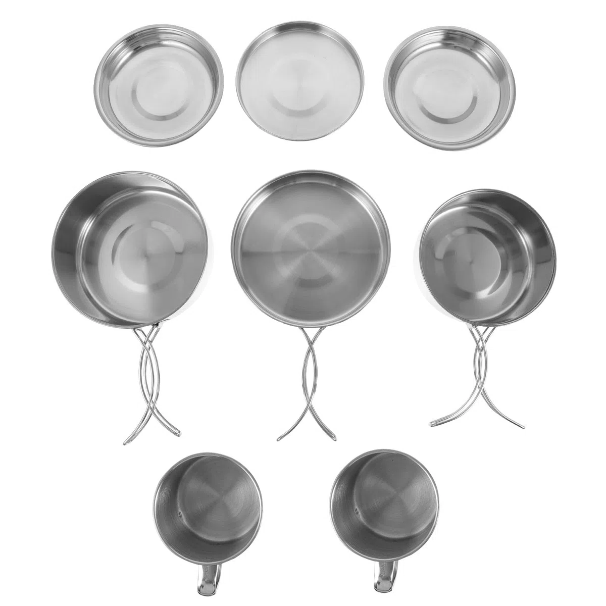 Set de Cuisine Camping INOX Portable Batterie de Cuisine Résistante Corrosion pour Pique- et Randonnée