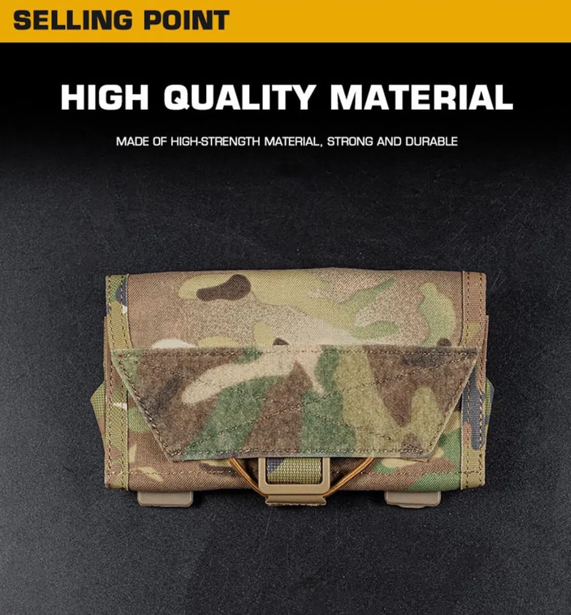 ACEXIER Tactique Pochette de téléphone Portable Molle Paquet de Fonction de Navigation de téléphone Portable pour Airsoft Vest Chest Gear Universal Mobile Phone Rack (Tan)