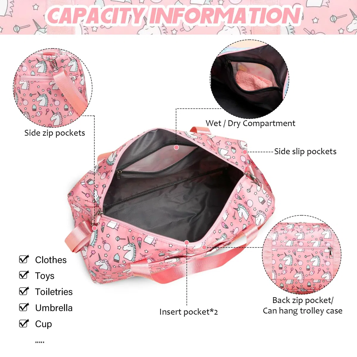 Suweir Sac de sport pour enfant - Sac de voyage pour garçon et fille - Avec compartiment humide - Sac de natation - Sac de weekend - Sac de football - Sac de bain pour voyage, fitness, sport, école