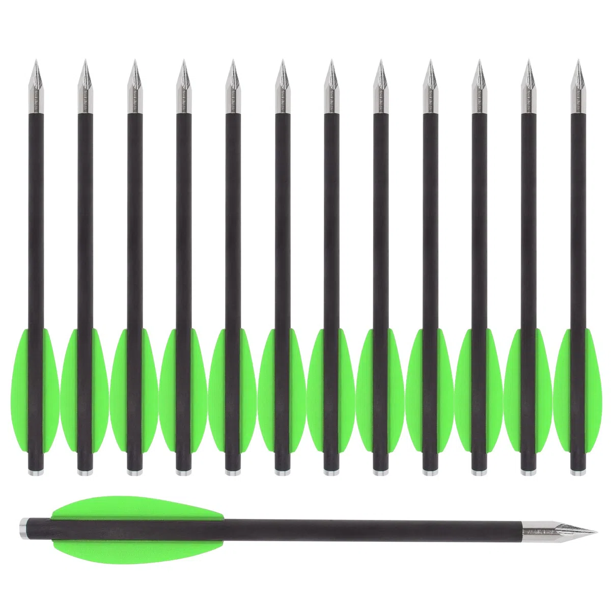NIKA ARCHERY 12 pièces 6,3 "flèches d'arbalète pour Pistolet en Carbone, en flèches de Chasse pour Cible de précision d'arbalète de Pistolet de 50 à 80 LB, Exercices de tir et Petite Chasse