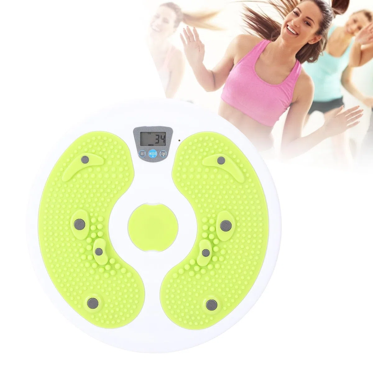 BuyWeek Disque de Torsion de Taille avec Compteur Numérique, Twist Disque de Fitness PP Antidérapant pour Massage des Pieds et Exercice de Taille