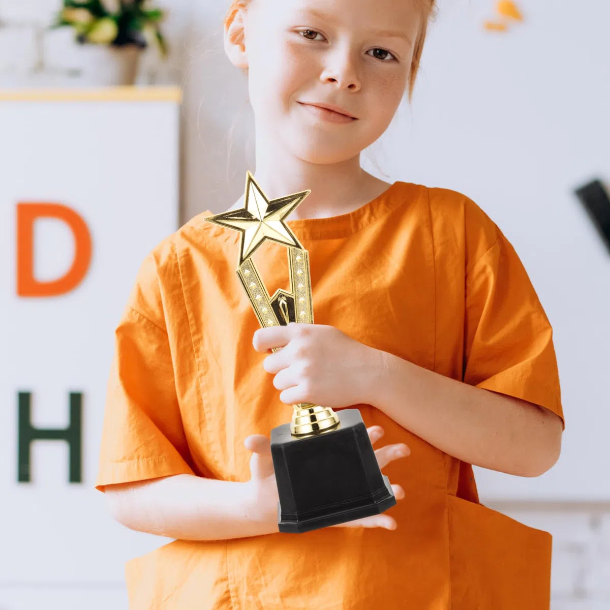 Didiseaon Trophée Étoile d'or 9 8 Pouces Trophée Étoile À Cinq Branches Grand Trophée De Récompense en Plastique pour Les