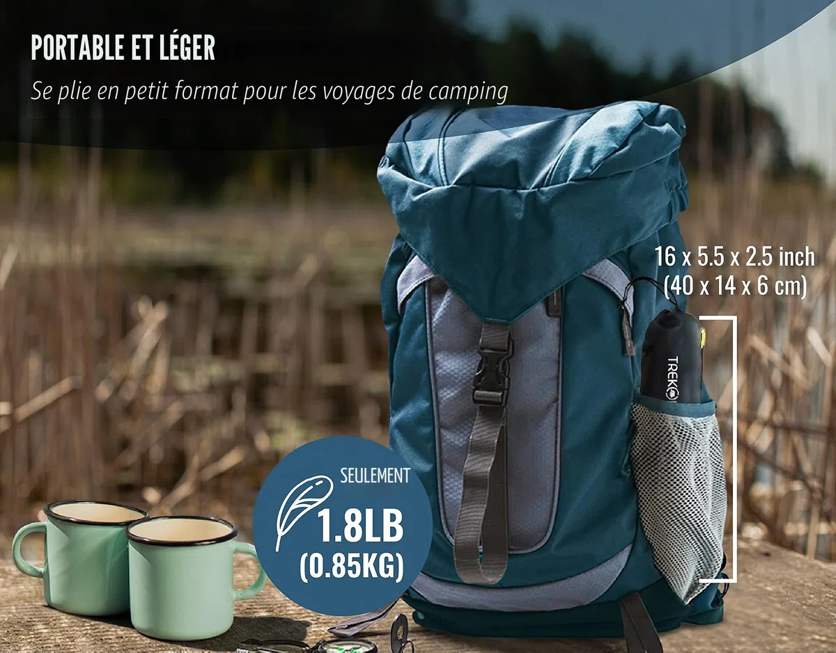 TREKOLOGY Petite table de camping pliante - Table de plage légère et portable pour l'extérieur