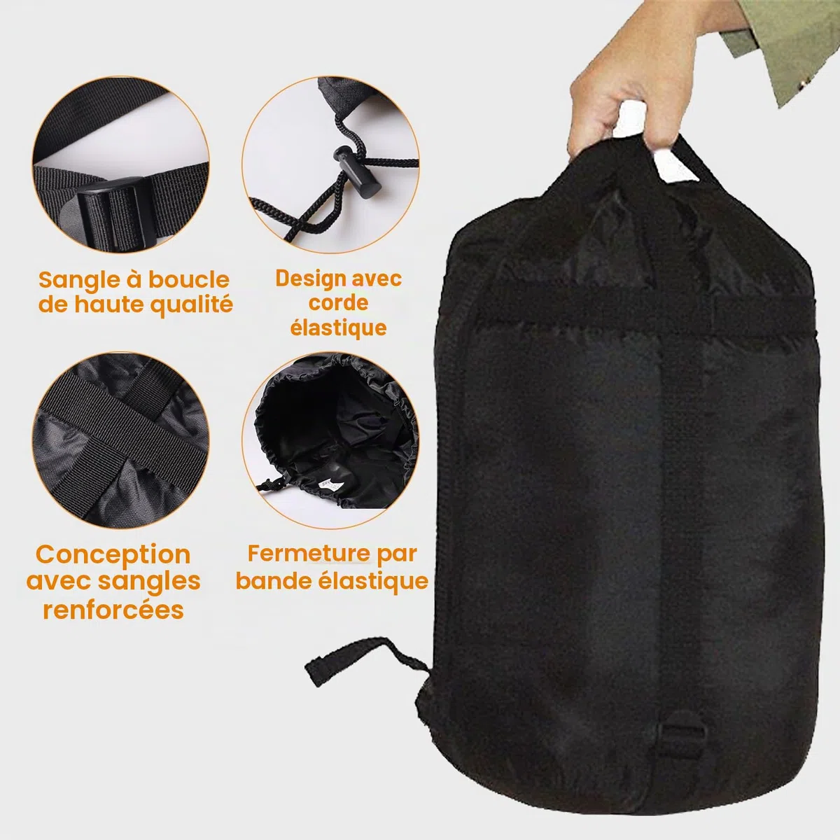 OUKENS Sac de Compression, 2 pièces Oxford Tissu en Plein Air Camping Sac de Couchage Imperméable Voyage Adulte Compression Sac de Rangement pour Vêtements Camping Voyage Randonnée