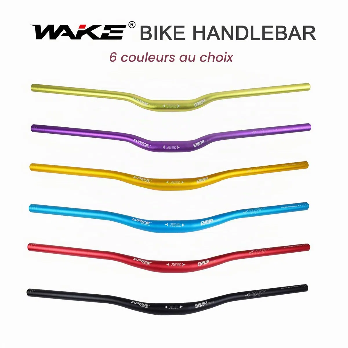 WAKE Guidon VTT Aluminium Alliage 31.8 * 720 mm Guidon Vélo Route Cintre VTT Extra Long Cintres Cyclisme Relevé 30mm Riser Bar Manubrio Bici (Noir)