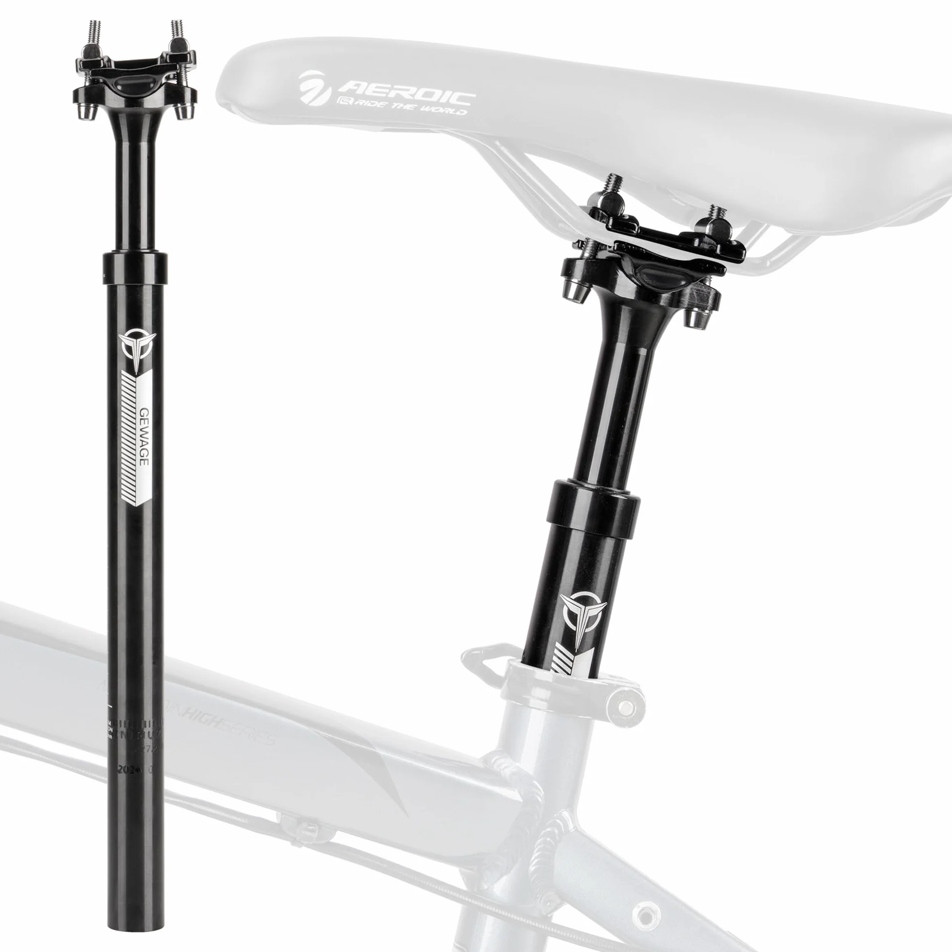 GEWAGE Tige de Selle à Ressort en Alliage d'aluminium pour MTB, Course, BMX, eBike (27.2 mm)