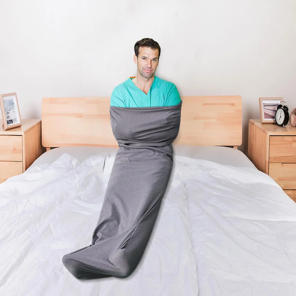 Couverture rafraîchissante avec thérapie par pression, sac de couchage de compression, couverture portable ultra légère pour soulager le stress et l'anxiété, tissu extensible respirant