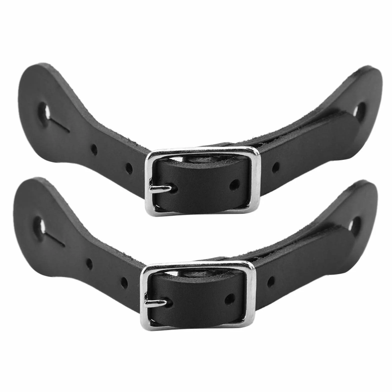 Wosune Sangle d'éperon de Cheval, Sangle de Cheval Accessoires d'équitation Leatherw 1 Paire pour Ceinture d'équitation pour Ceinture en Cuir Noir pour Accessoire de Cheval(Black)
