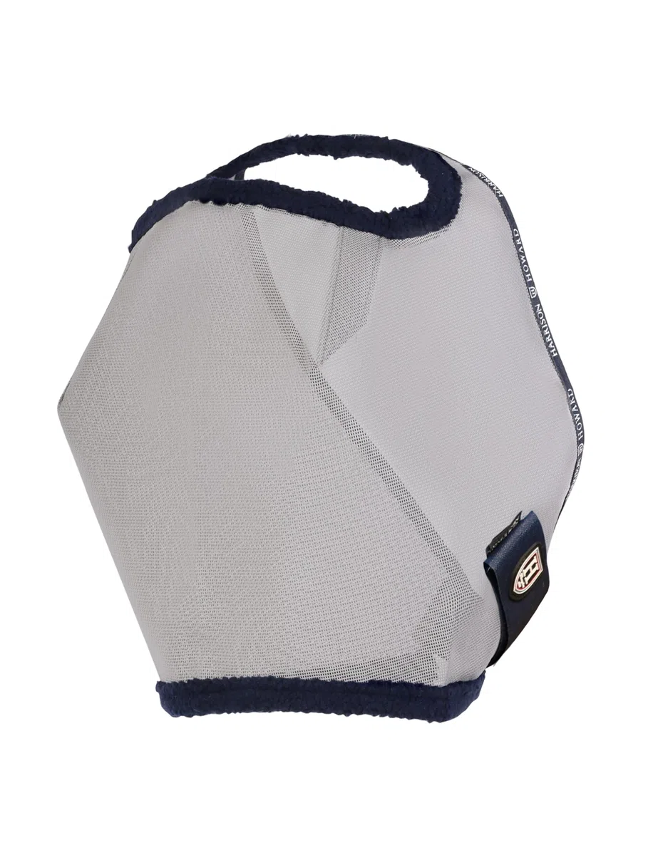 Harrison Howard Masque Anti-Mouches en Maille pour Cheval Protection UV avec Bordure rembourrée en Polaire Gris Taille L