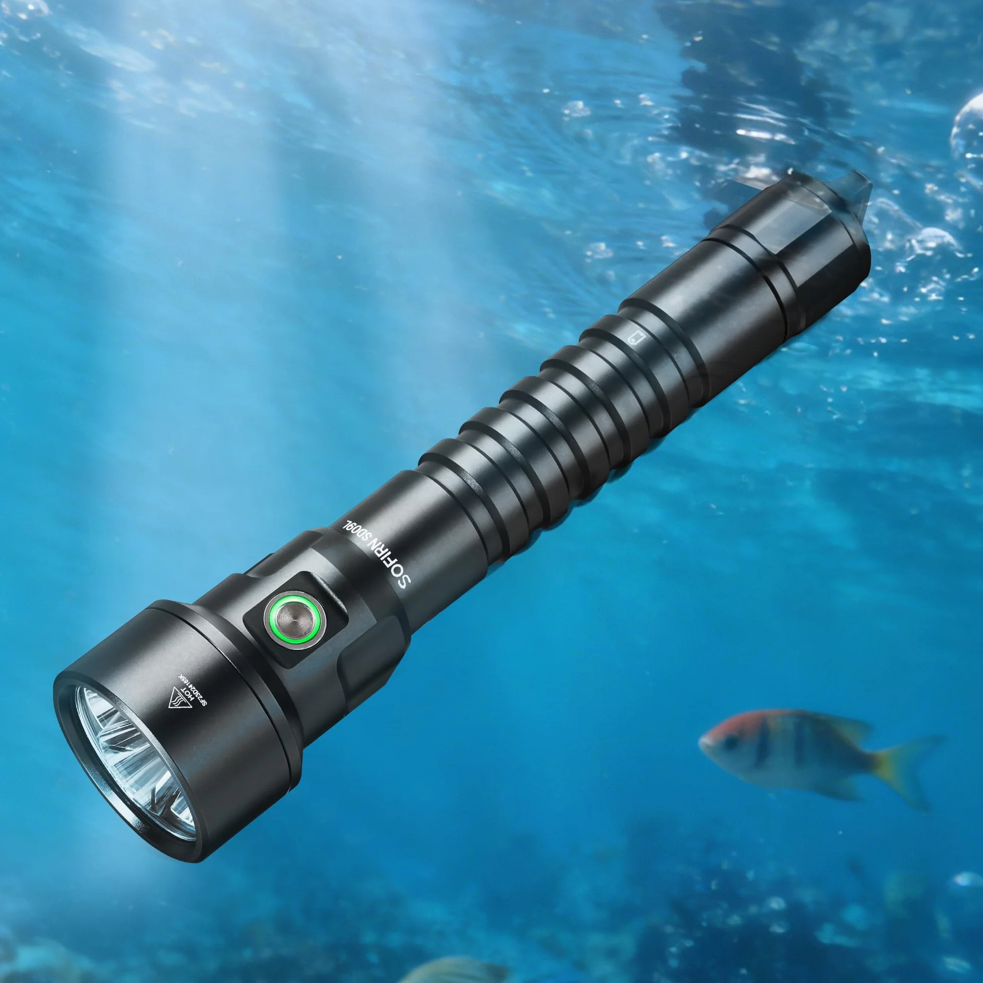 Sofirn SD09L Lampe de poche LED de plongée, 6800 lumens, IPX8, sous-marine, 100 m, 3 LED SST40 avec batteries rechargeables