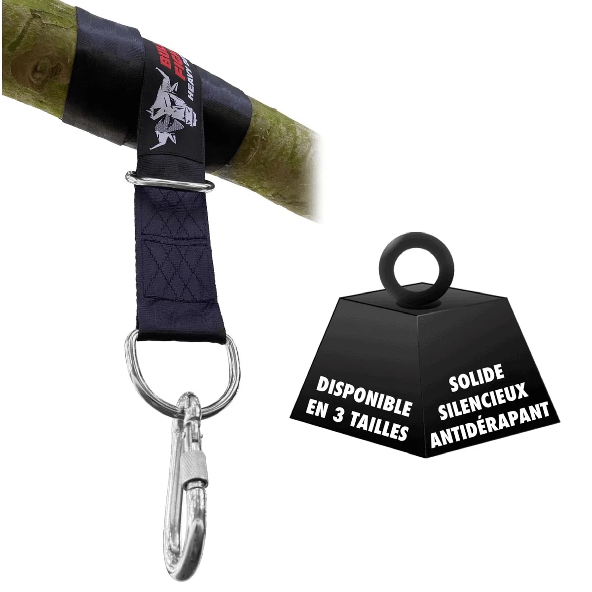 Bull Doza Fight Wear Sangle de Suspension pour Sac de Frappe - Silencieuse, résistante, antidérapante - Disponible en 3 Longueurs