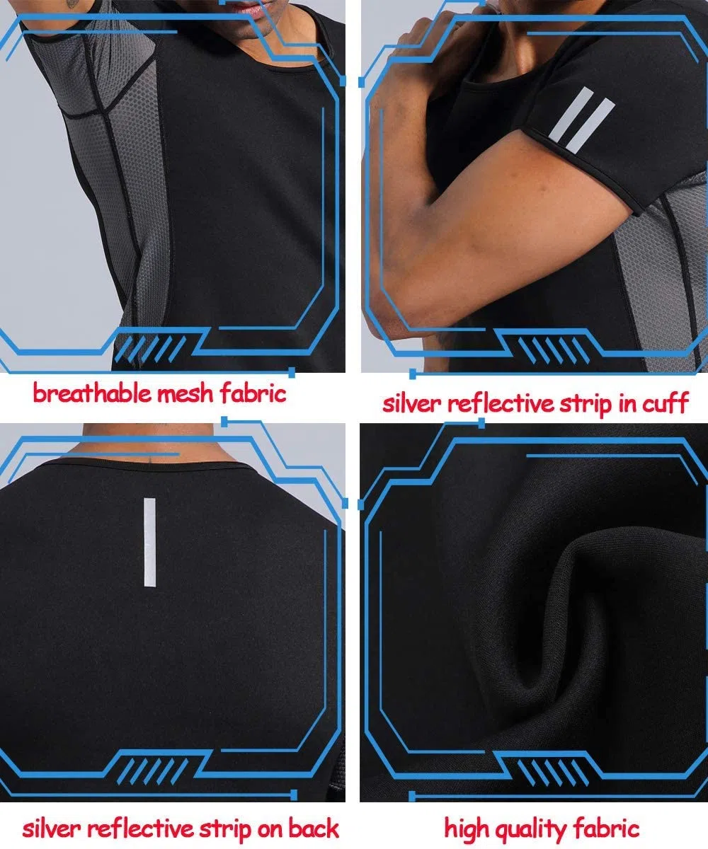 LAZAWG Gilet de Sudation pour Homme T-Shirt Débardeur Fitness–Vêtement de Sudation Manches Courtes pour Short de Sudation Homme Sport Fitness