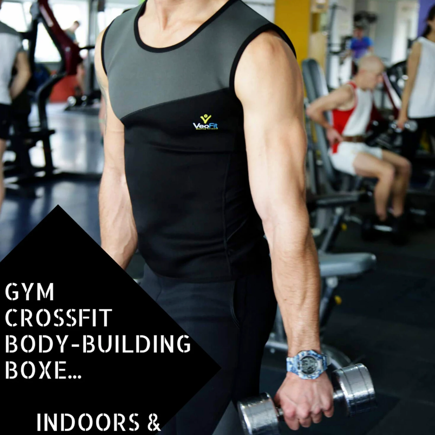 Gilet de Sudation Homme pour Perdre du Ventre en Neoprene VeoFit - Debardeur Homme Musculation Tailles S–XXXL OFFERTS : Guide de Remise en Forme et Sac de Transport