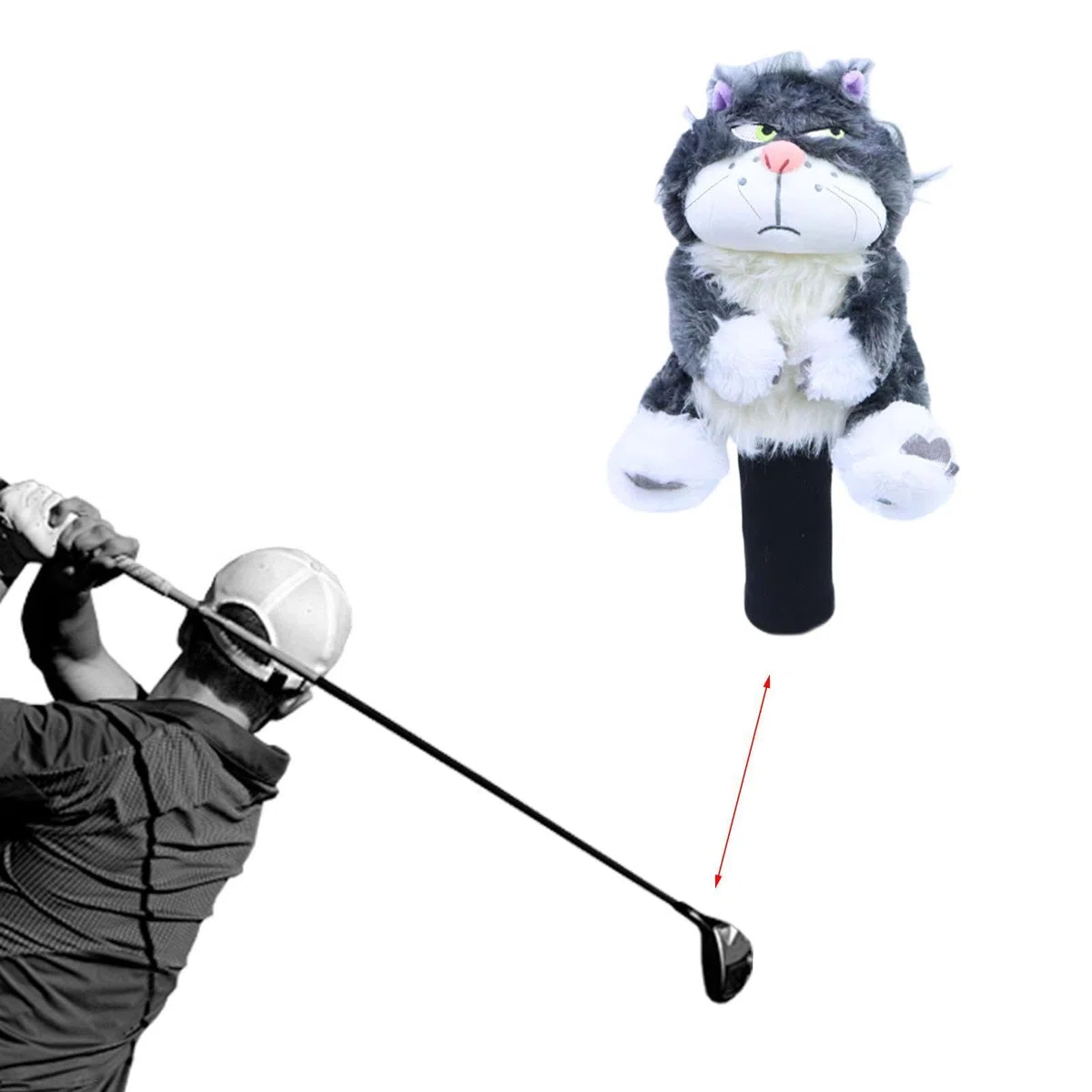 Couvre-Tête pour Club de Golf, Protection en Peluche Amusante, Couverture de Club de Golf, Animal en Peluche