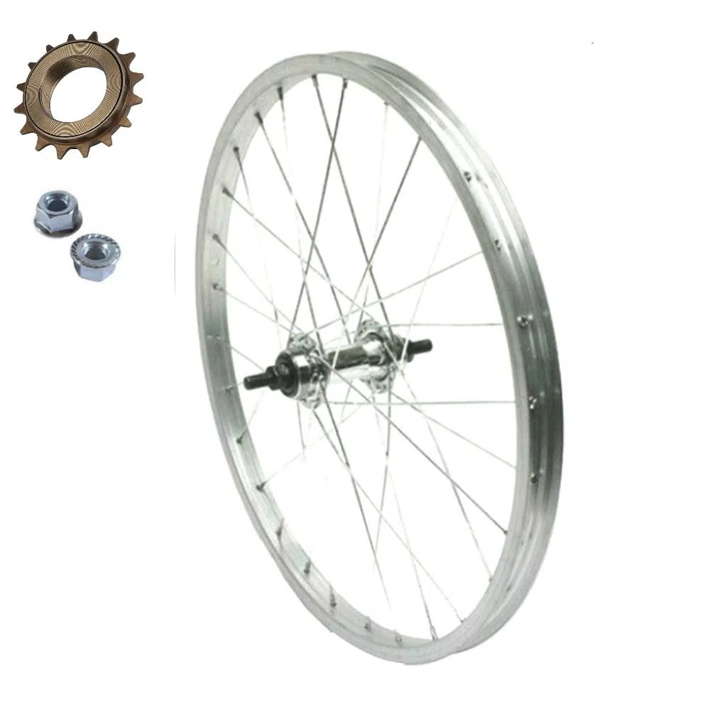 Roue arrière 20 x 1.75 + pignon 16 dents 1 V vélo Graciella VTT City Bike | aluminium/acier