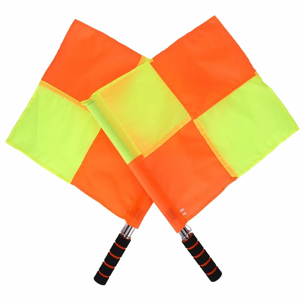 Drapeaux pour Arbitre de Football, Drapeau de sport, drapeau de juge de touche rouge et jaune, drapeau d'arbitre étanche, utile pour l'équipement de football de football