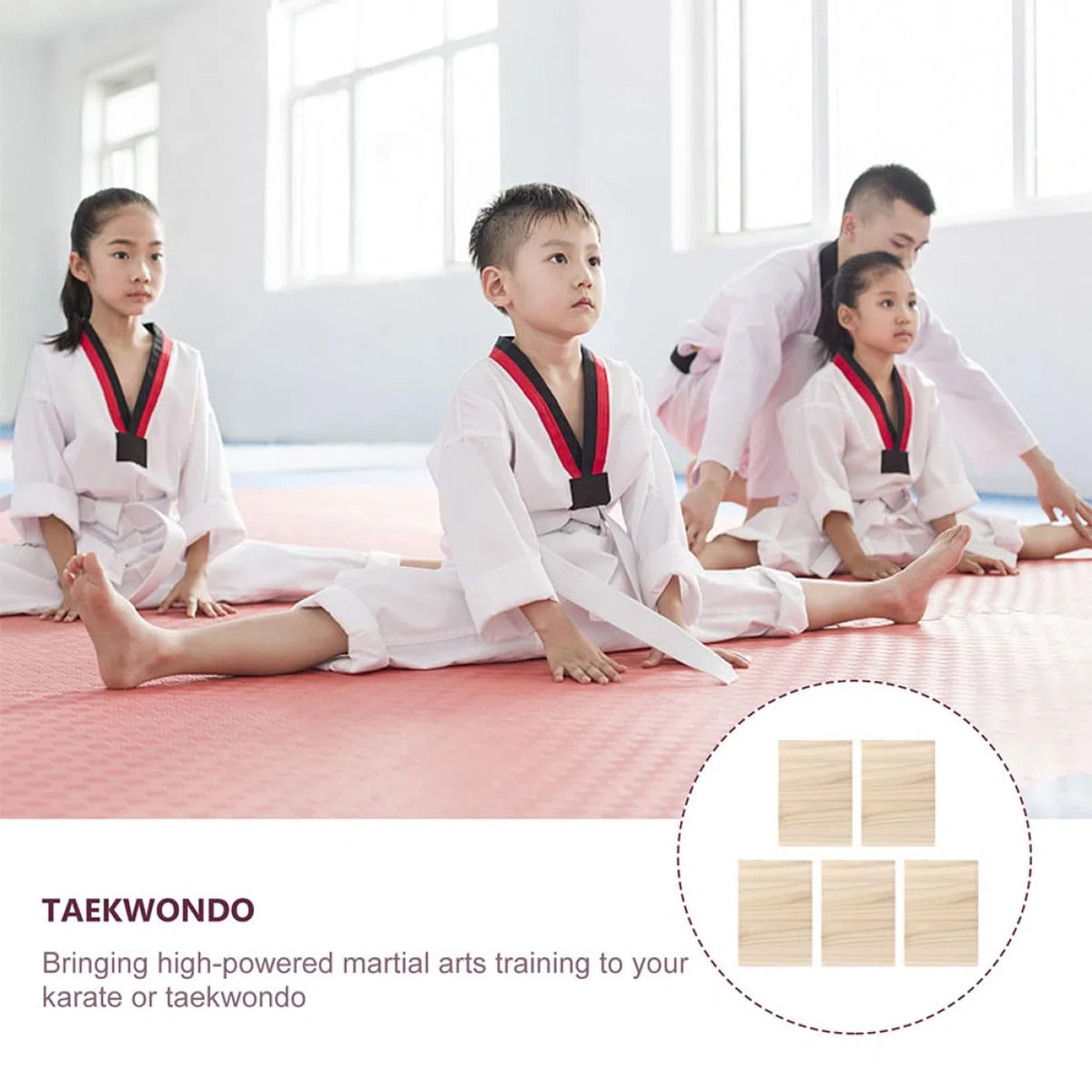 BESPORTBLE 5 Pièces Planche De Taekwondo Karaté Casser du Bois Planche De Rupture d'arts Martiaux Bois De Balsa Planches Cibles De Taekwondo Planches De Karaté en Bois Plaque Perforée