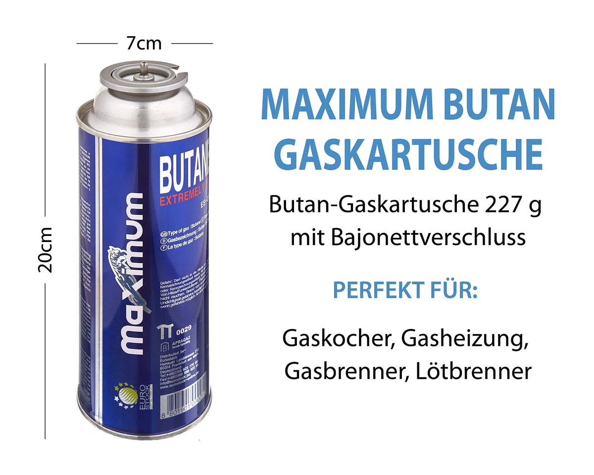 Butangas 8 x Cartouches Gaz MaxSun 227 g MSF1a.