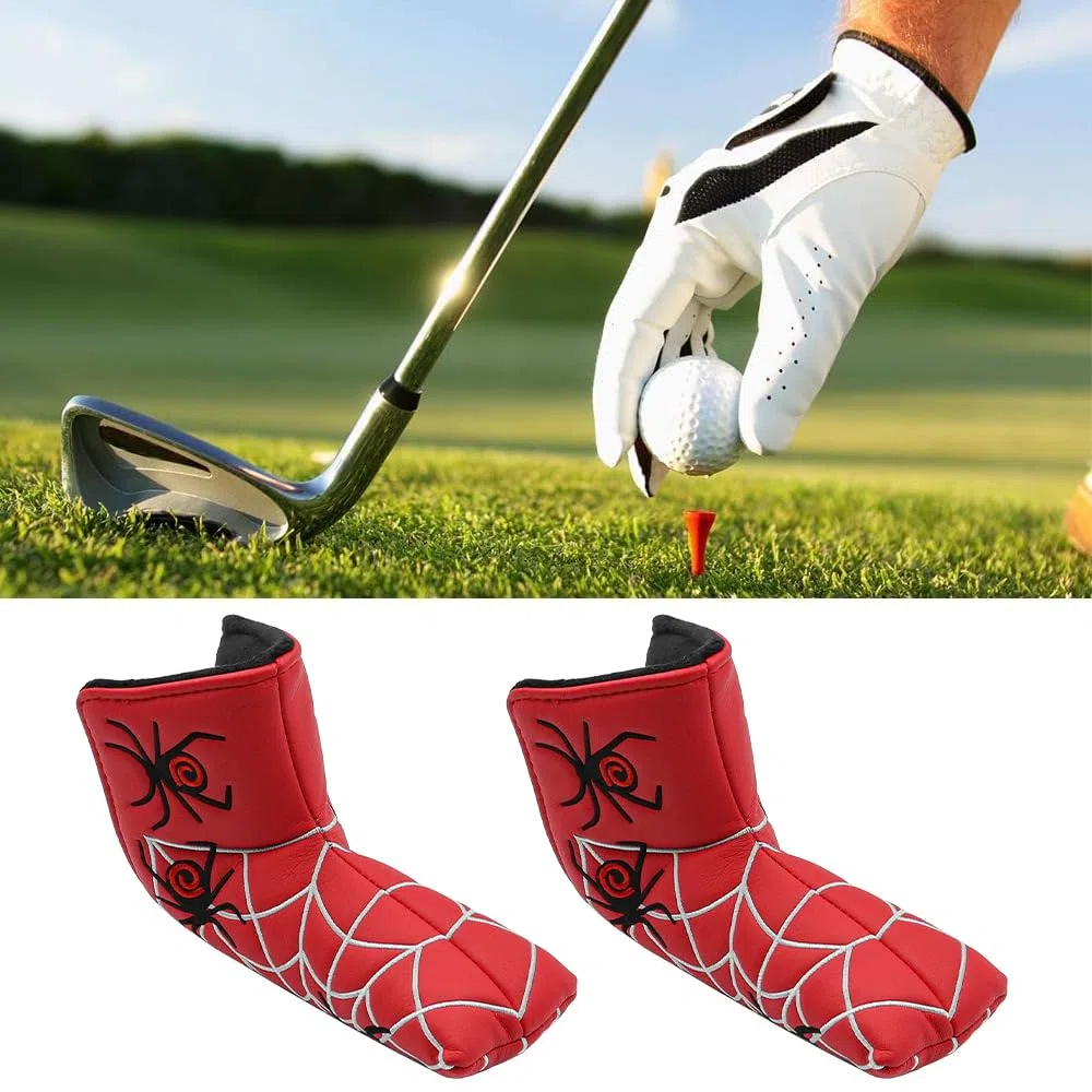 Namvo Mallet Putter Head Cover PU Golf Putter Head Cover Spider Web Golf Club Protecteur