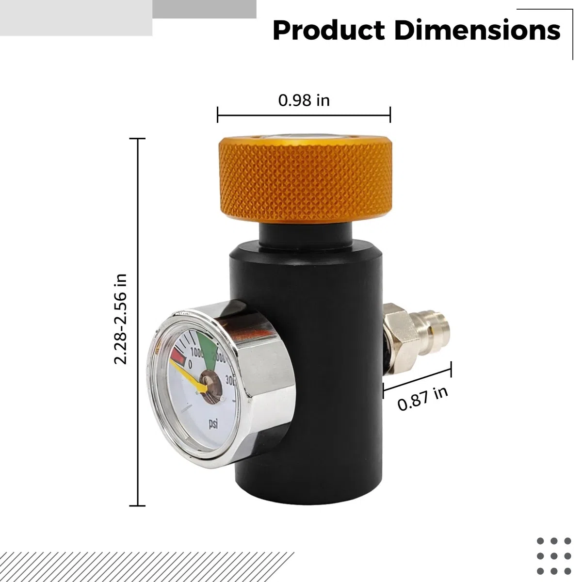 Adaptateur de remplissage à distance CO2 pour paintball, connecteur rapide avec jauge de 3000 psi, filetage G1/2-14 pour la plongée, la lutte contre les incendies