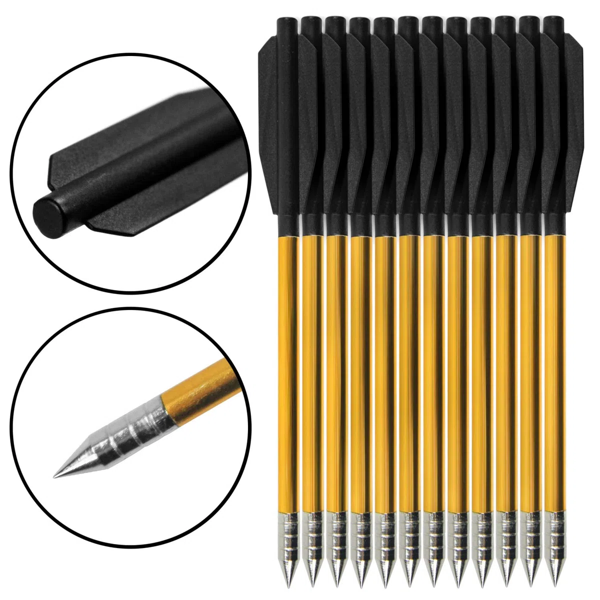 GUGULUZA Aluminium Flèches pour Arbalète Pistolet Fort Impact 50 LB et 80 LB