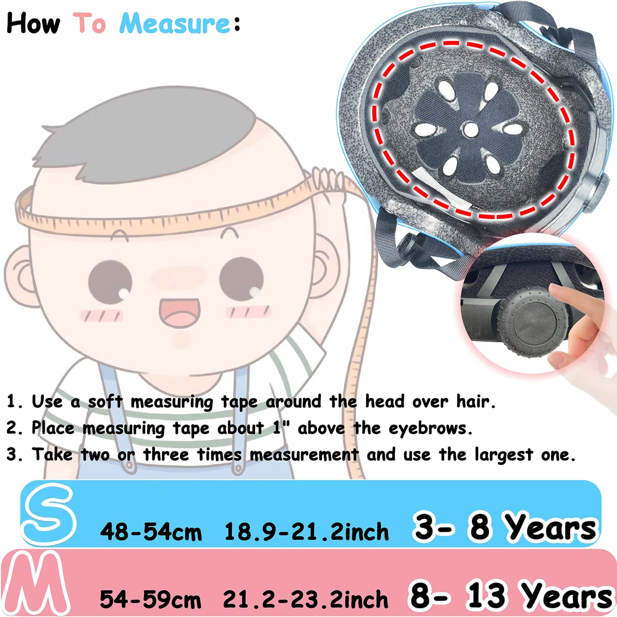 Casque de Jeunesse pour Enfants Casque réglable pour garçons et Filles pour Cyclisme Skateboard Scooter Roller Skate BMX BMX