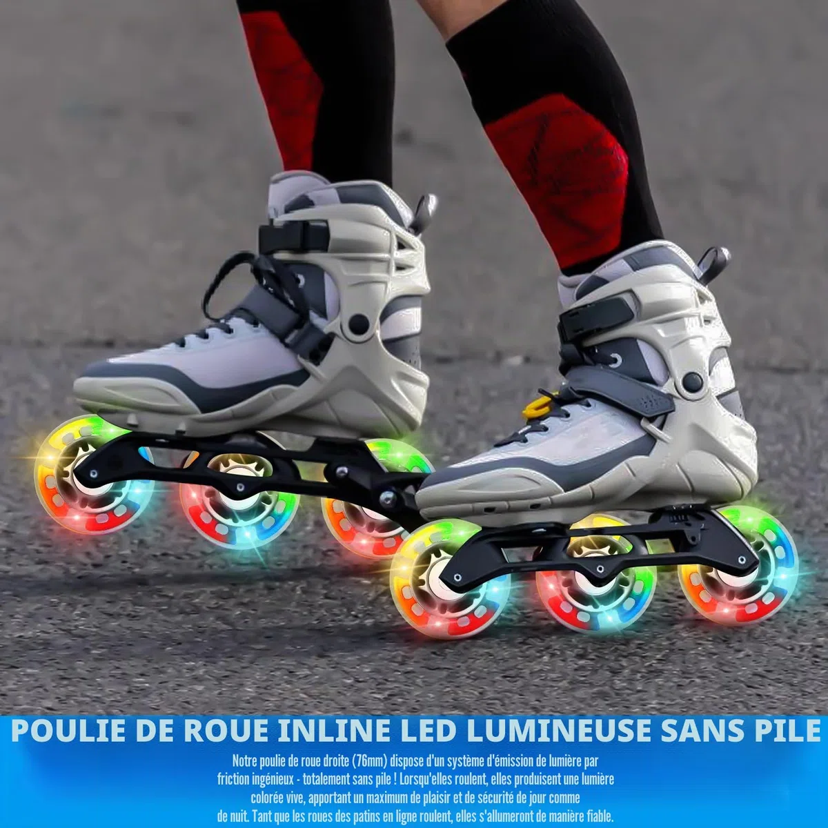 PORFOYO Lot De 8 Roues De Rollers En Ligne 72/76/80 MM Avec Roulements À Billes, Roue De Roller En Ligne, Roues Universelles En Polyuréthane Pour Tous Les Types De Patins À Roulettes (76MM)