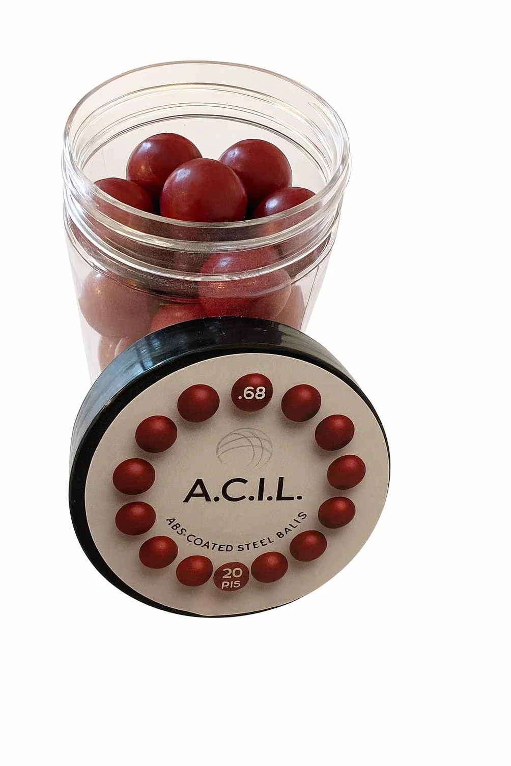 Projectiles en Acier revêtus ABS – Calibre .68 – Lot de 20 Billes Techniques réutilisables