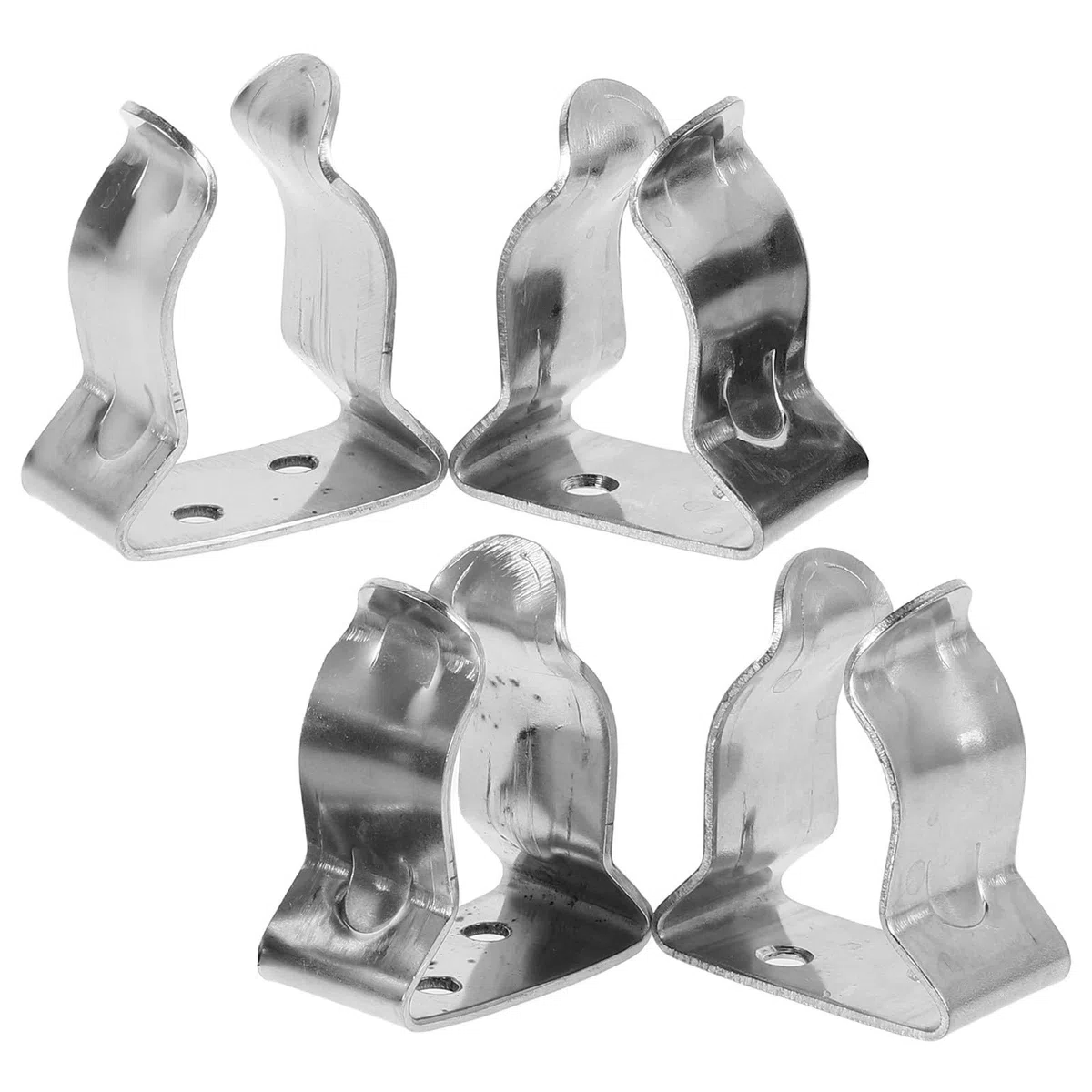 IMIKEYA Supports de Rames à Clipser en Acier Inoxydable Argenté, Pince à Ressort Marine Polyvalente, Lot de 4 Pièces pour Fixer Les Dames de Nage en Voyage en Mer