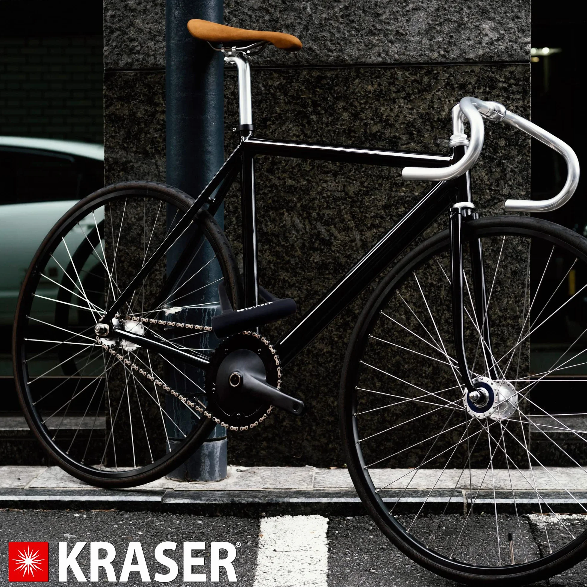 KRASER KR65145B Antivol Vélo, Robust U + Cable 120cm Plus Sûr et Pratique, Anse ø16 Acier Double Verrouillage, Support Transport Facile, Protection Silicone Anti-rayures, Universel pour Scooter Vélo