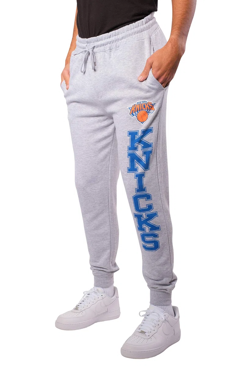 Ultra Game NBA Official Pantalon de Jogging Super Doux pour Homme, Unisexe, New York Knicks, Gris chiné, XXL