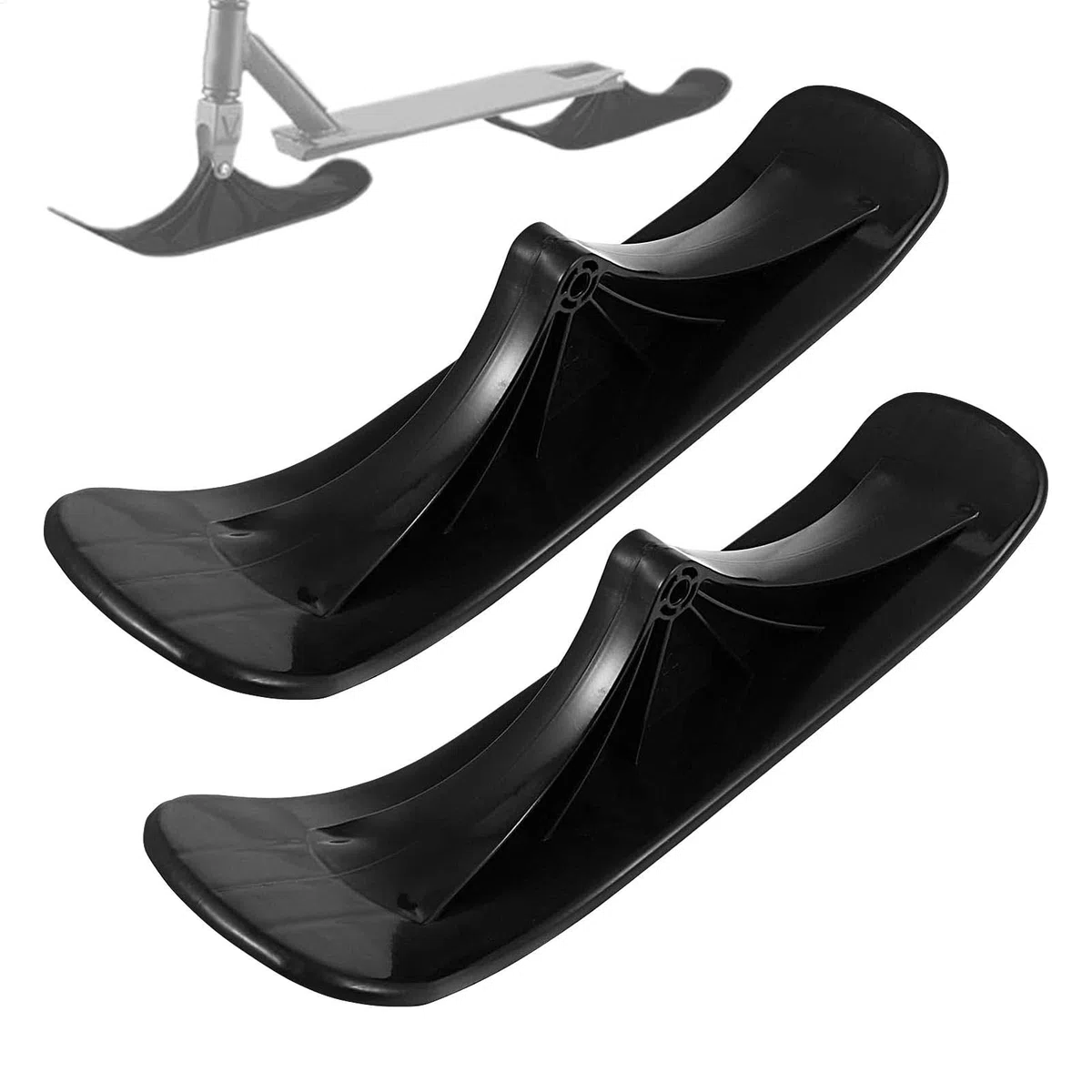 2X Scooter de Ski de Luge à Neige, Accessoires de Luge à Neige pour Vélo et Patin de Ski d'hiver pour, Kit de Conversion de Scooter de Sable Pliable pour Planche à roulettes Pièces de Rechange