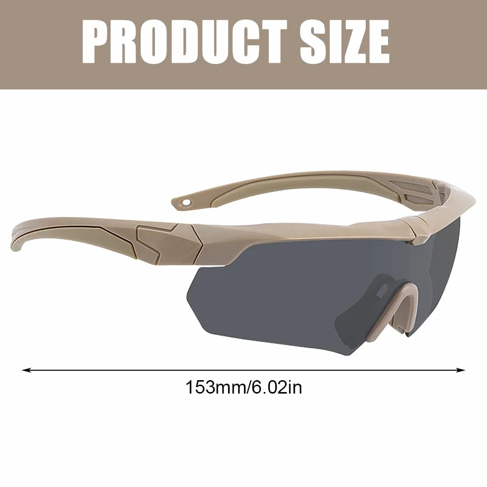 Polarisées Lunettes Militaires, Lunette Airsoft Protection avec 3 Verres Couleurs Interchangeables, Anti-Rayures, Buée et Anti-UV pour Airsoft Paintball, Jeu de Tir, Cyclisme, Chasse, Jaune