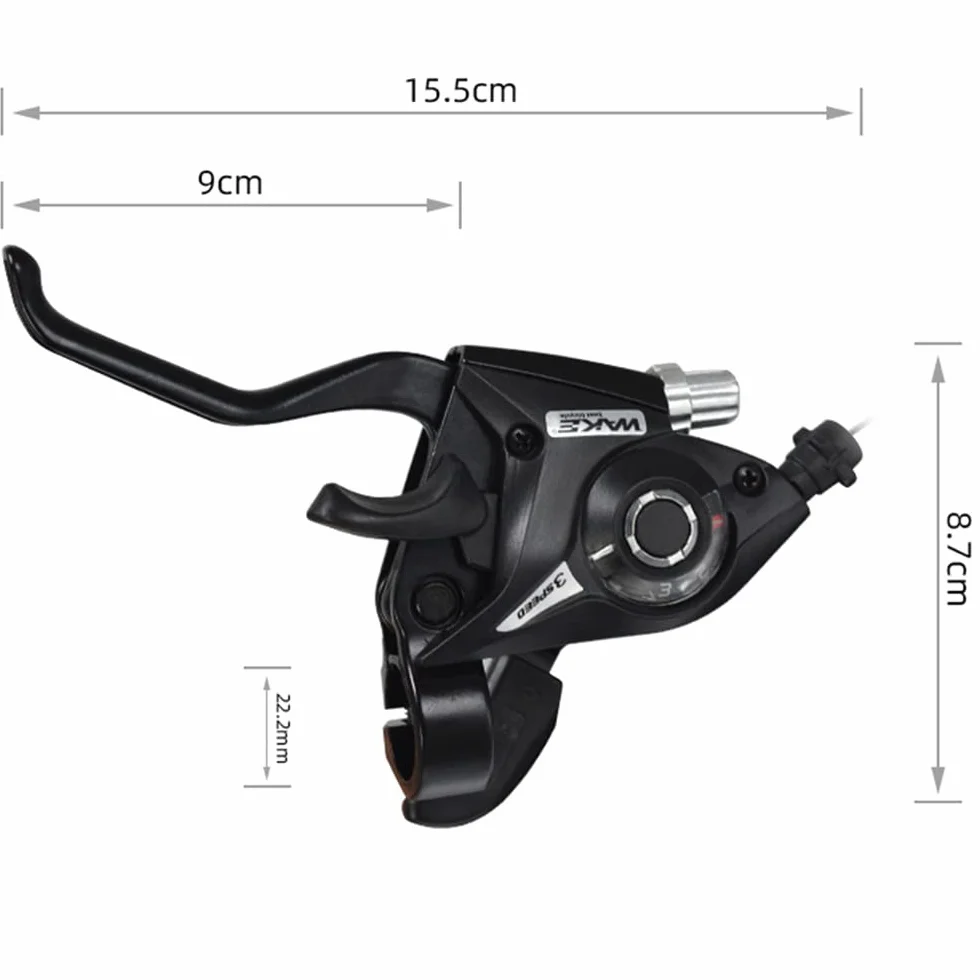 CYSKY Manettes de Vitesse 3x7 / 3x8 Vitesses VTT Vélo Frein Shifter, Levier de Vitesse Gauche Droite avec Indicateur de Vitesse et Câble de Frein pour Vélo de Montagne et de Route