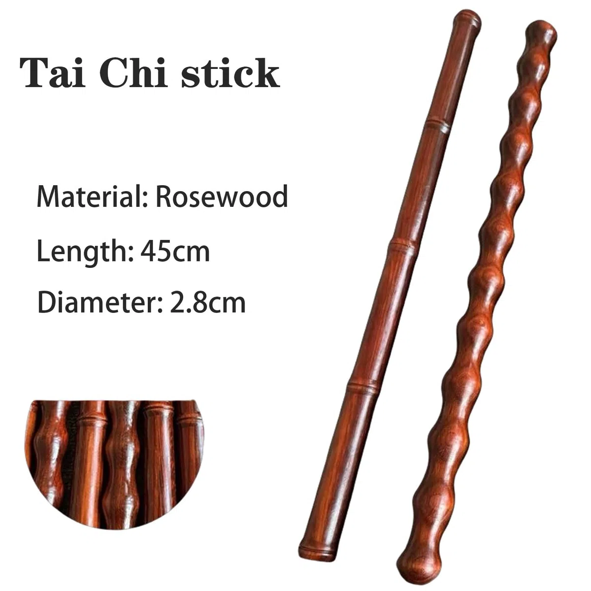 Bois De Santal Naturel 45 Cm,Fait À La Main Bâton D'entraînement en Bois,Aïkido,Laido,Kempo,Kobudo,Arts Martiaux,Bujinkan,Règle De Tai Chi pour Cours De Tai Chi,Fitness,Équipement d'exercice