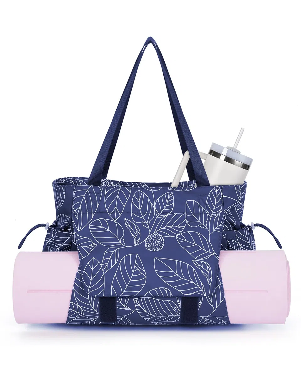 Sac Tapis de Yoga Femme, Grand Sac de Sport avec Porte-Tapis, Fermeture Éclair et Compartiment Humide, Léger pour Gym, Pilates et Déplacements