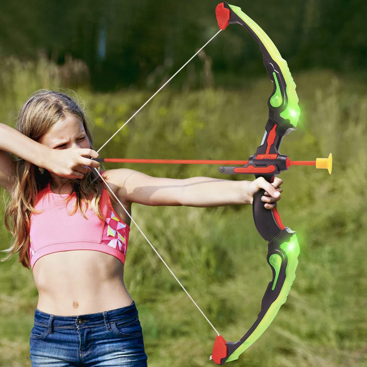 Arc et Fleche Enfant, Tir à l'arc Kit Jouet pour Garcon Fille 4 5 6 7 8 9 10 11 12 Ans
